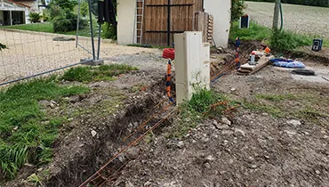 Préparation du terrain avant réalisation d’un sol extérieur